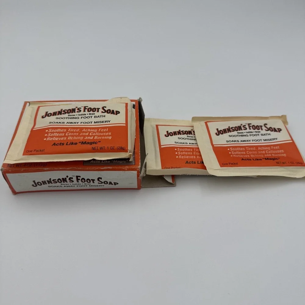 Vintage JOHNSON'S Foot Soap Powder - 3 Packets With Box Discontinued